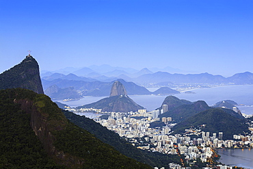 The Lagoa Rodrigo de Freitas, Sugar Loaf and Rio de Janeiro landscape from Tijuca National Park, Rio de Janeiro, Brazil, South America