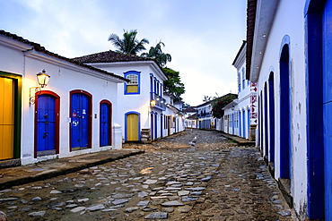 Portuguese colonial vernacular architecture in the centre of Paraty (Parati) town on Brazil's Green Coast, Rio de Janeiro state, Brazil, South America