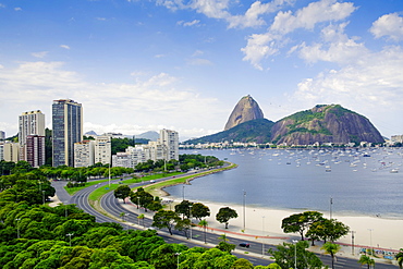 The Sugar Loaf and Botafogo Bay, Botafogo neighbourhood, Rio de Janeiro, Brazil, South America