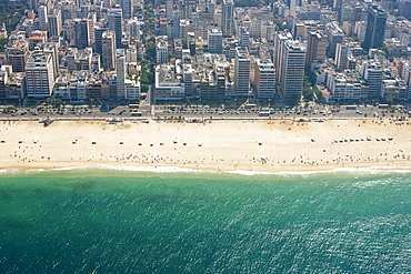 Aerial view of Ipanema beach, Rio de Janeiro, Brazil, South America