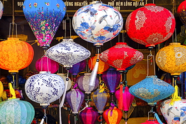 Paper lanterns for sale in a shop in Hoi An, Quang Nam, Vietnam, Indochina, Southeast Asia, Asia