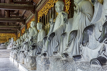 Gia Sinh, Bodhisattva statues at the Bai Dinh Mahayana Buddhist Temple near Tam Coc, Ninh Binh, Vietnam, Indochina, Southeast Asia, Asia