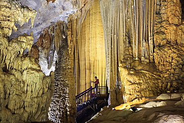 The illuminated interior of Paradise Cave in Phong Nha Ke Bang National Park, Quang Binh, Vietnam, Indochina, Southeast Asia, Asia