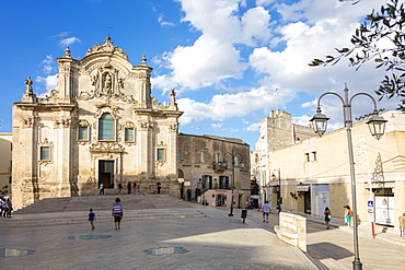 The ancient Church San Francesco D'Assisi in the historical center of the old town, Matera, Basilicata, Italy, Europe