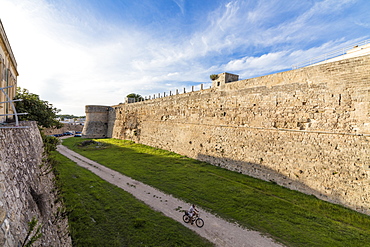 The medieval walls and fortress in the old town of Otranto, Province of Lecce, Apulia, Italy, Europe