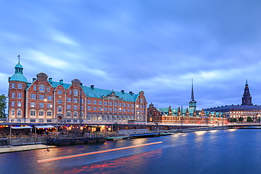 The Church of Holmen and the House of Parliament, Christiansborg Palace in central Copenhagen, Denmark, Europe