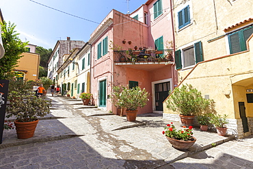 Ancient alley, Marina Di Campo, Elba Island, Livorno Province, Tuscany, Italy, Europe