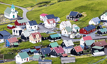 The village of Gjogv, Eysturoy Island, Faroe Islands, Denmark, Europe