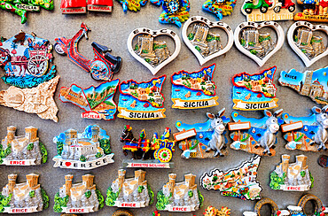 Details of typical souvenirs of Sicily, Italy, Europe