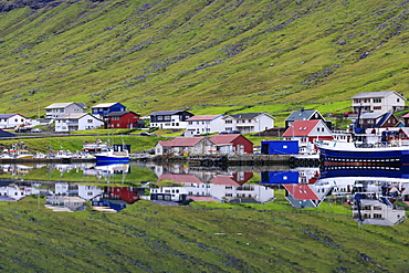 Village of Hvannasund, Vidoy Island, Faroe Islands, Denmark, Europe