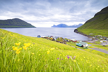 Village of Elduvik, Eysturoy Island, Faroe Islands, Denmark, Europe