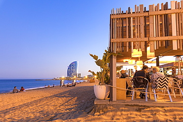 Restaurant on La Barceloneta Beach, Barcelona, Catalonia, Spain, Europe