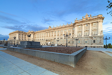 Royal Palace of Madrid (Palacio Real de Madrid) seen from Plaza de Oriente, Madrid, Spain, Europe