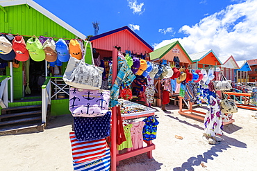 Tourist souvenir shops, Long Bay Beach, Antigua, Antigua and Barbuda, Leeward Islands, West Indies, Caribbean, Central America