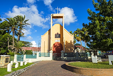 Church, Oranjestad, in the capital of St. Eustatius, Statia, Netherland Antilles, West Indies, Caribbean, Central America