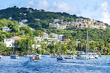 Sailing boats in Cruz Bay, St. John, Virgin Islands National Park, US Virgin Islands, West Indies, Caribbean, Central America