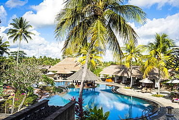 Beautiful swimming pool, Kamandalu Ubud resort, Ubud, Bali, Indonesia, Southeast Asia, Asia