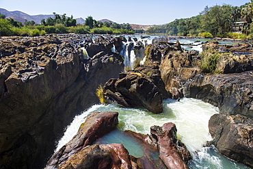 Epupa Falls on the Kunene River on the border between Angola and Namibia, Namibia, Africa