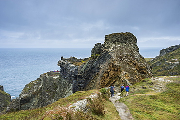 Tintagel Castle on Tintagel Island, Cornwall, England, United Kingdom, Europe