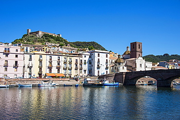 The town of Bosa on the River Temo, Sardinia, Italy, Europe