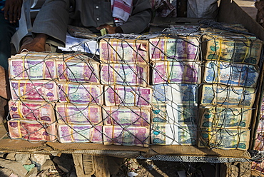 Huge piles of money, Hargeisa, Somaliland, Somalia, Africa