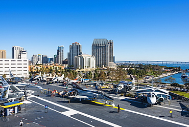 Fighter jet on deck of the USS Midway Museum, San Diego, California, United States of America, North America