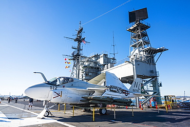 Fighter jet on deck of the USS Midway Museum, San Diego, California, United States of America, North America