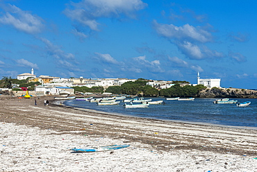 The town of Jazeera at the end of Jazeera beach, Somalia, Africa