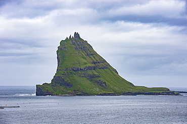 The island of Tindholmur, Vagar, Faroe Islands, Denmark, Europe