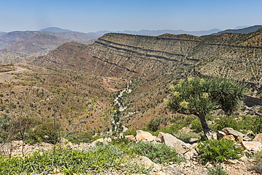 View over cliffs leading to the Danakil depression, Ethiopia, Africa