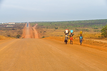 Local women carrying water, Malanje province, Angola, Africa