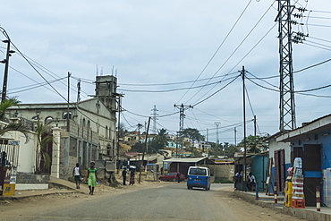 Street scene in the town of Cabinda, Angola, Africa