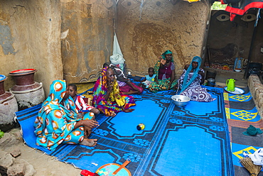 Backyard of a traditional house, Gaoui, near N'Djamena, Chad, West Africa, Africa