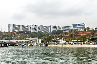 Huge apartment blocks opposite Mussulo island, Luanda, Angola, Africa