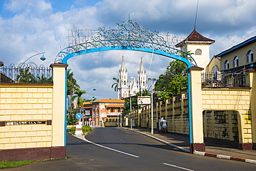 Road leading to the Cathedral of St. Isabel, Malabo, Bioko, Equatorial Guinea, Africa