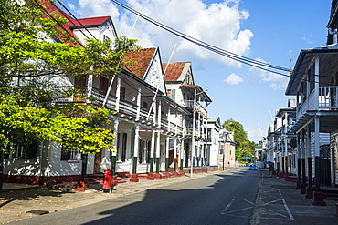 Colonial wooden buildings, UNESCO World Heritage Site, Paramaribo, Surinam, South America