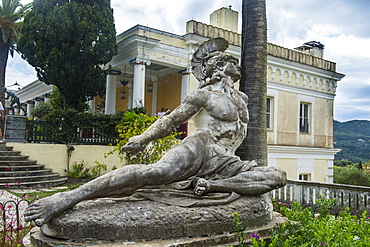 Achilles statue in the Achilleion Palace, old town of Corfu, Ionian Islands, Greek Islands, Greece, Europe