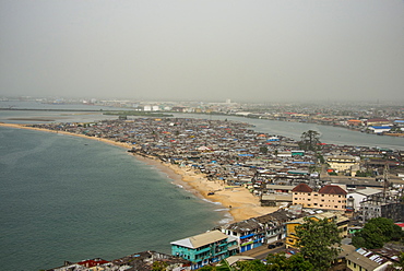 View over the shantytown of West Point, Monrovia, Liberia, West Africa, Africa