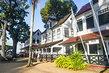 Colonial wooden buildings in Fort Zeelandia, UNESCO World Heritage Site, Paramaribo, Surinam, South America