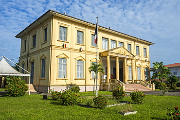 Old colonial buildings in Saint Laurent du Maroni, French Guiana, Department of France, South America