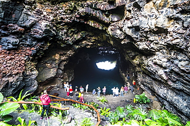 Jameos del Agua lava tunnel formed in a museum of Cesar Manrique, Lanzarote, Canary Islands, Spain, Atlantic, Europe