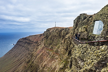 View over the cliffs from the Mirador del Rio observation point created by Cesar Manrique, Lanzarote, Canary Islands, Spain, Atlantic, Europe