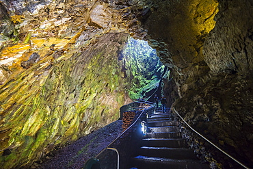 Algar do Carvao Natural Reserve cave, Island of Terceira, Azores, Portugal, Atlantic, Europe