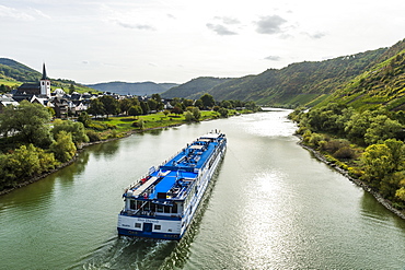 Cruise ship in on the Moselle River, Germany, Europe