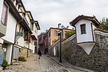 Cobbled streets in the old Town, Plovdiv, Bulgaria, Europe