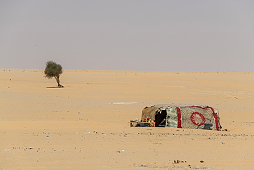 Bedouin tent in the desert between Faya-Largeau and N'Djamena, Chad, Africa