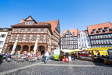 Historic market square, UNESCO World Heritage Site, Hildesheim, Lower Saxony, Germany, Europe