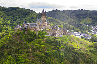 Imperial castle of Cochem on the Moselle, Moselle valley, Rhineland-Palatinate, Germany, Europe