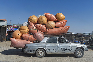 Loaded Russian car, Mazar-E-Sharif, Afghanistan, Asia