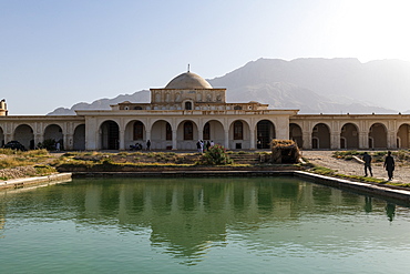 Indian style Tashkurgan Palace former summer palace of the king, outside Mazar-E-Sharif, Kholm, Afghanistan, Asia